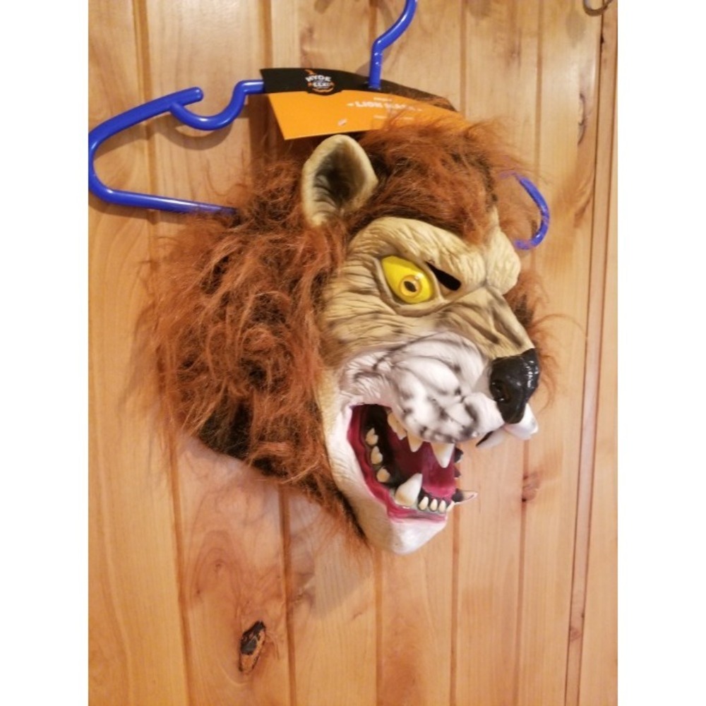 Adult Brown Lion Head Mask Scary